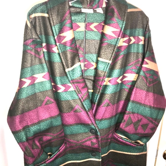 Cabin Creek fleece Aztec jacket size M Preowned - Picture 4 of 6